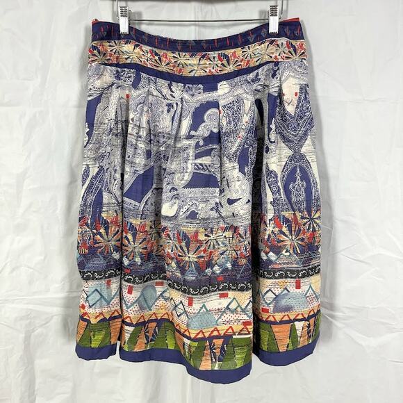 Orientique Naturally Australian Multicolor Boho Flowy Mini Skirt Women sz US MD - Picture 1 of 7
